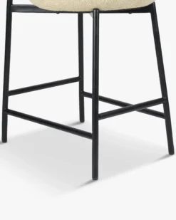 Tabouret de bar, Tweed sable & métal noir, H68 Maia