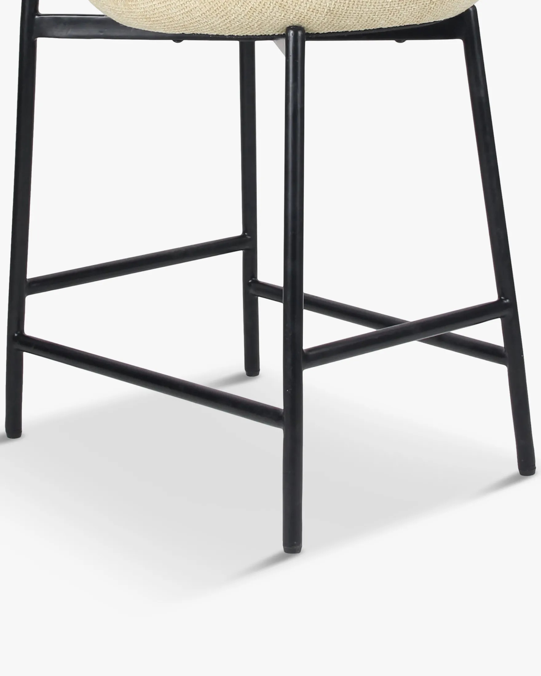 Tabouret de bar, Tweed sable & métal noir, H68 Maia