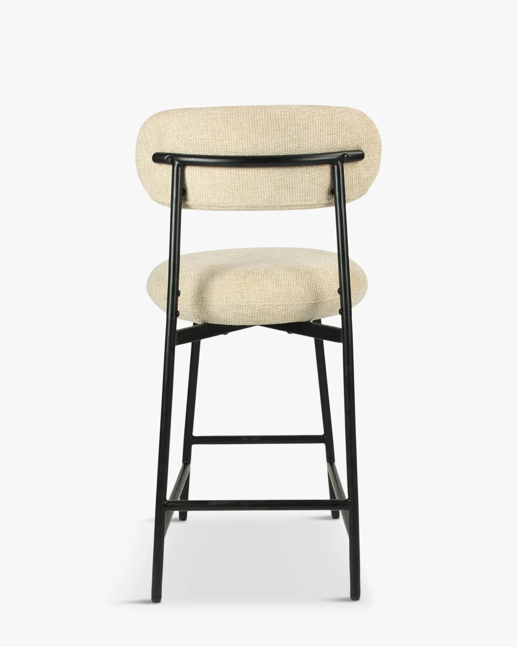 Tabouret de bar, Tweed sable & métal noir, H68 Maia