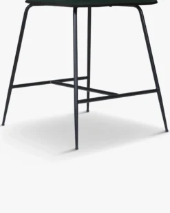 Tabouret de bar, Velours vert cèdre & métal noir, H65 Wayne