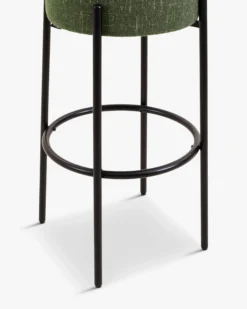 Tabouret de bar, Vert cactus & métal noir, H78 Bismi