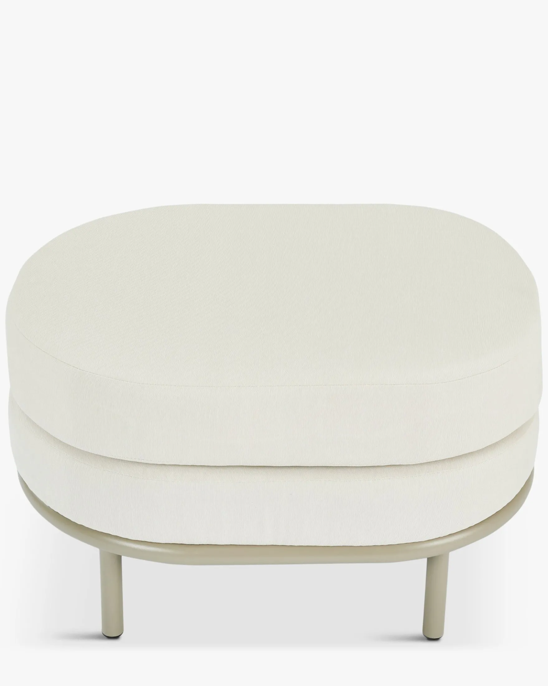 Tabouret ou pouf de jardin, Blanc waterproof & metal taupe Florentino