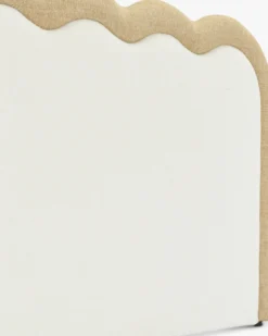 Tête de lit, Bouclette blanc nature & Beige avoine, L185 Oceano