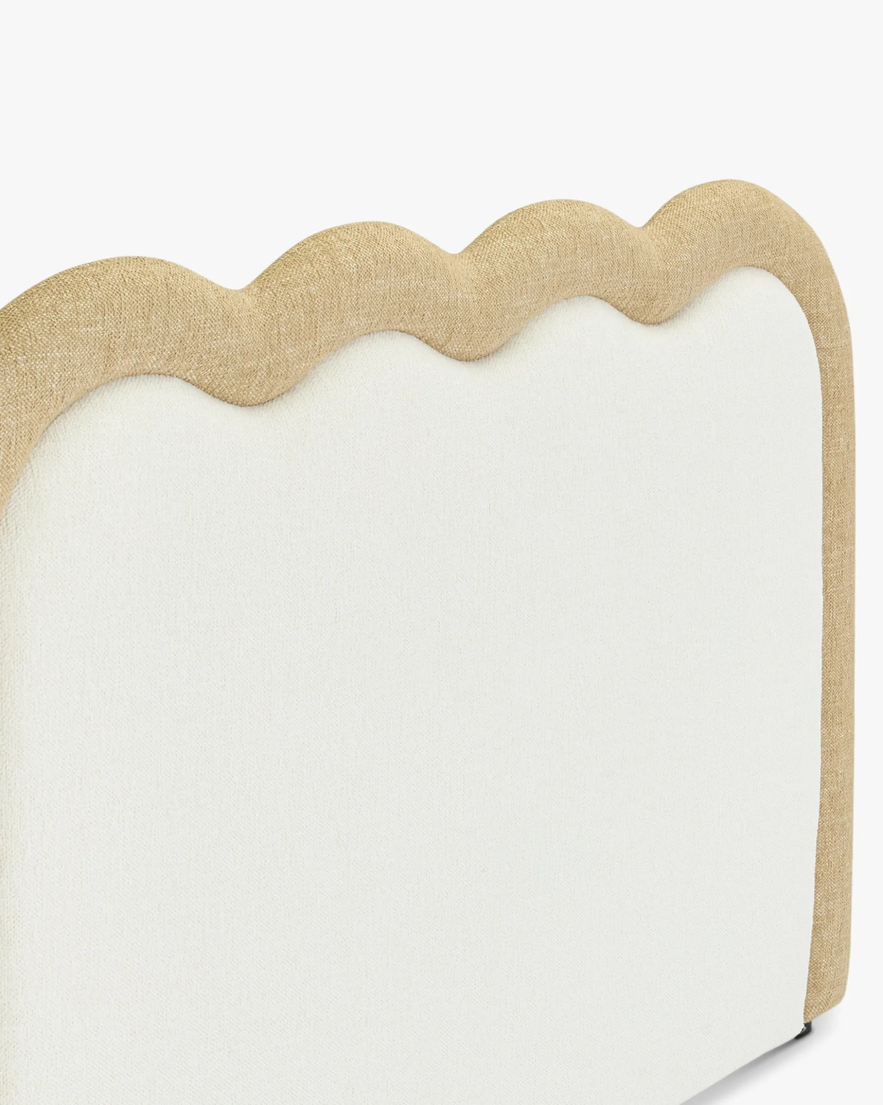 Tête de lit, Bouclette blanc nature & Beige avoine, L185 Oceano