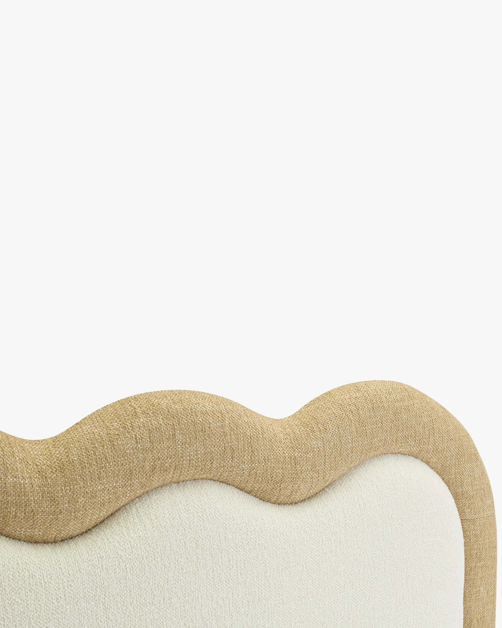 Tête de lit, Bouclette blanc nature & Beige avoine, L185 Oceano