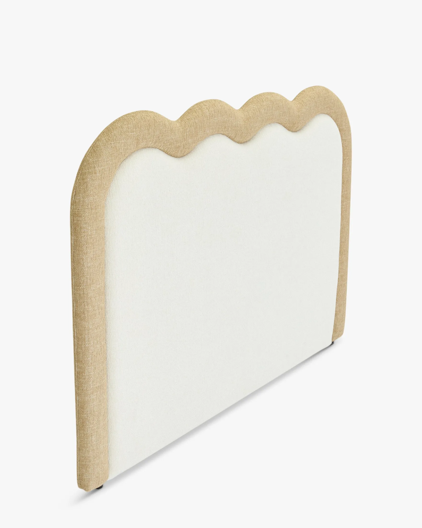 Tête de lit, Bouclette blanc nature & Beige avoine, L185 Oceano