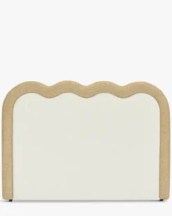 Tête de lit, Bouclette blanc nature & Beige avoine, L185 Oceano