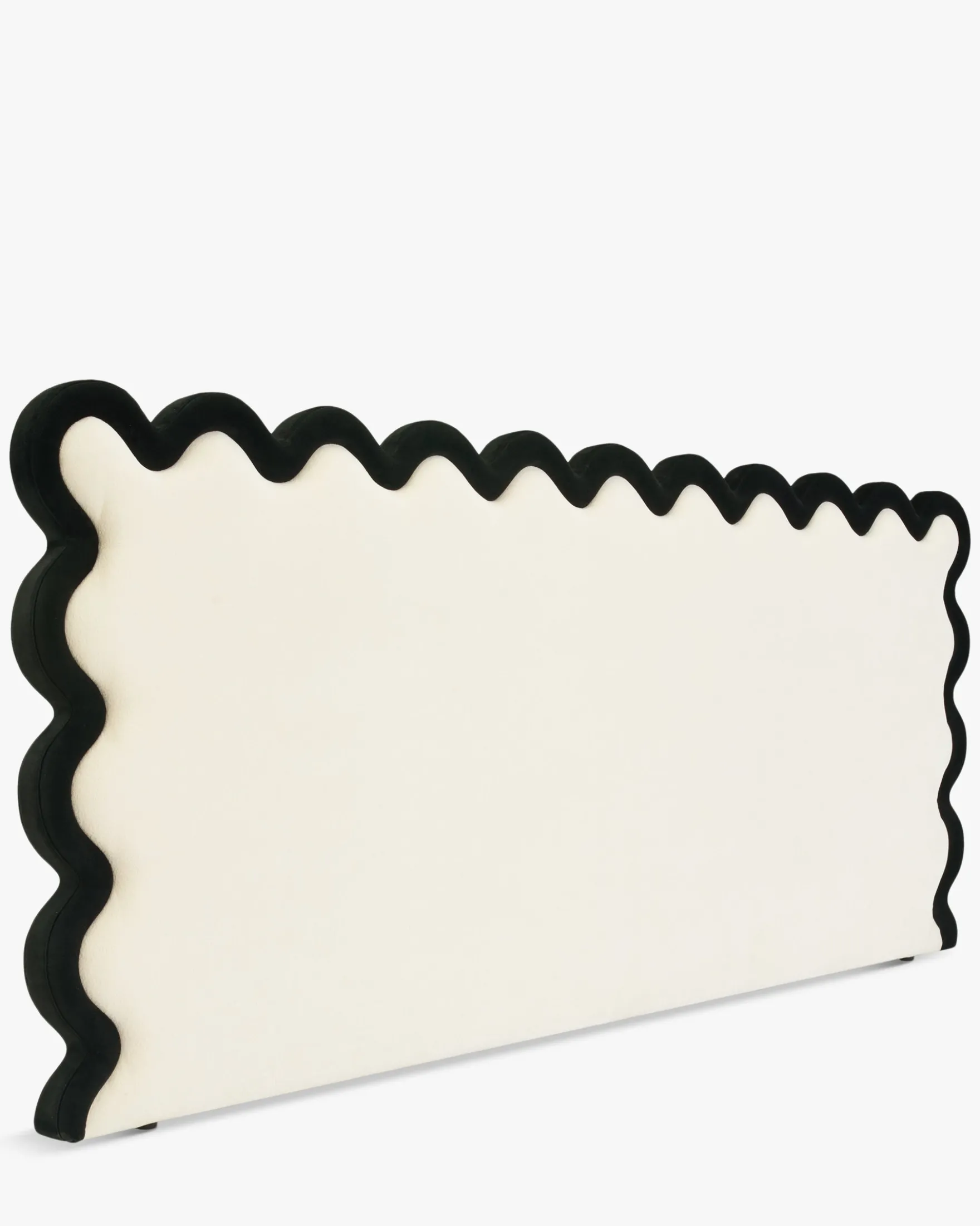 Tête de lit, Ecru peluche & velours noir, L280 Aria