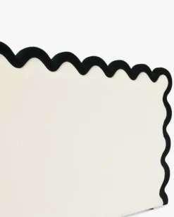 Tête de lit, Ecru peluche & velours noir, L260 Aria