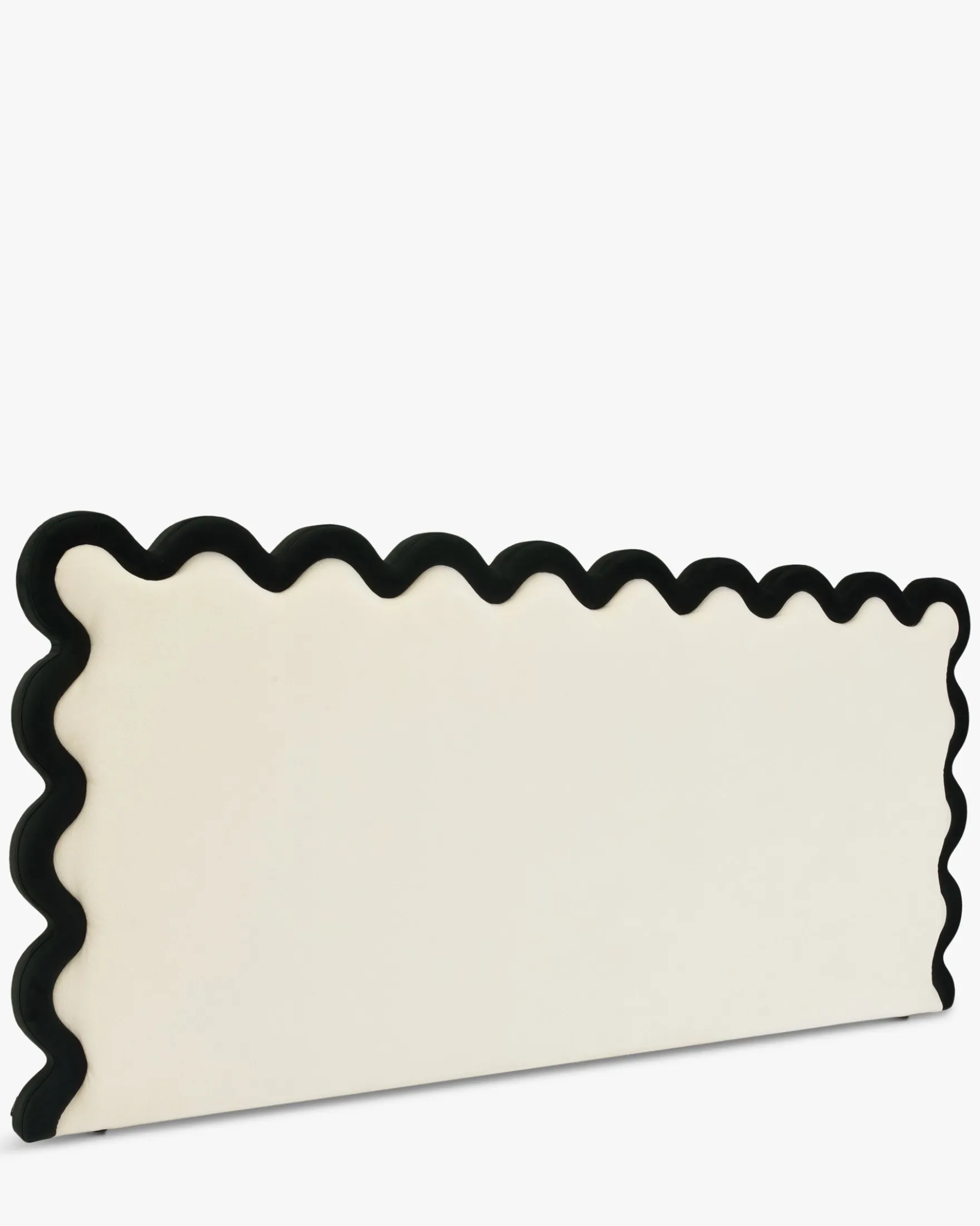 Tête de lit, Ecru peluche & velours noir, L260 Aria