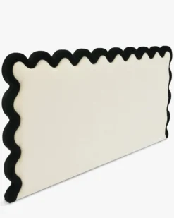 Tête de lit, Ecru peluche & velours noir, L260 Aria